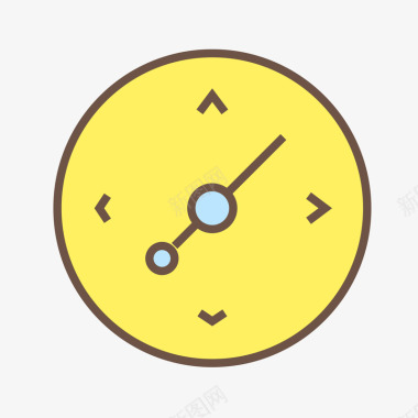 黄色手绘圆形时间旋转元素矢量图图标图标