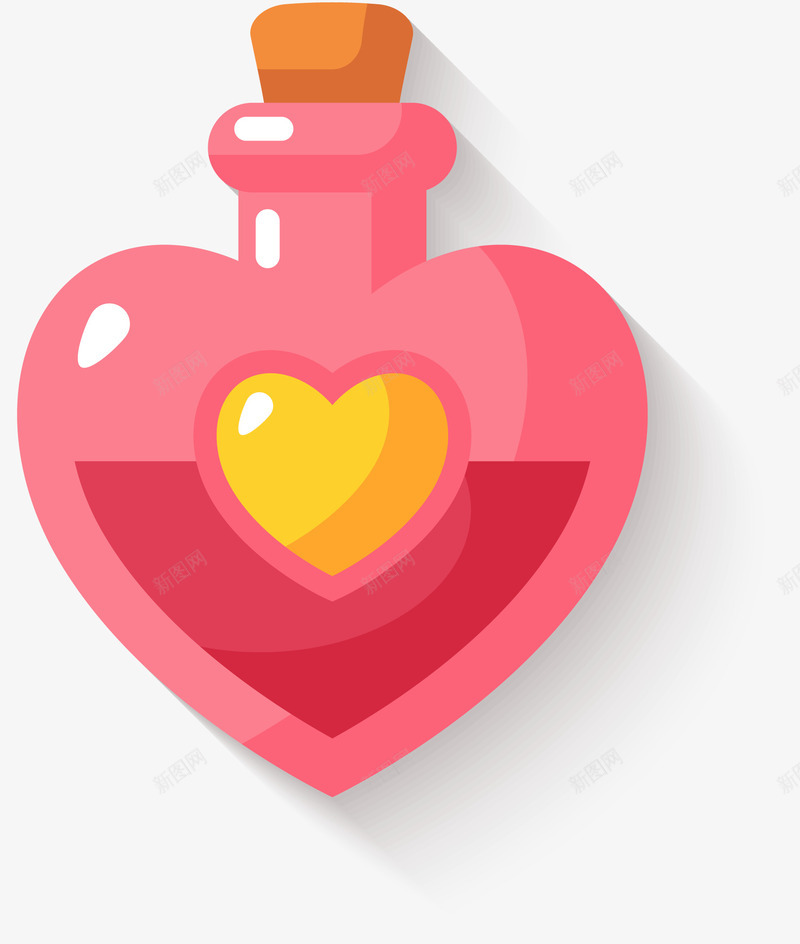 情人节装饰桃心微立体瓶子矢量图ai免抠素材_88icon https://88icon.com 微立体 情人节 桃心 桃心瓶子 瓶子 装饰图案 矢量图