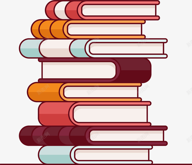 橙色立体书籍书堆png免抠素材_88icon https://88icon.com 书堆 书籍 学习 彩色书本 教育 文化 知识