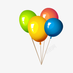 立体彩色手绘缤纷彩色气球装饰矢素材