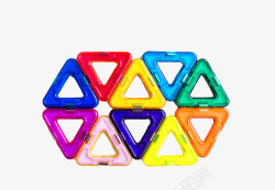 手动磁力片各种颜色三角形磁力片高清图片