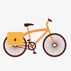 橙色卡通自行车素材