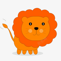 橙色的小狮子动物矢量图素材