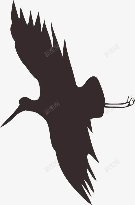 飞翔的鹤png免抠素材_88icon https://88icon.com 剪影 动物 图案 禽鸟 装饰 鸟兽 鸟类 鹤
