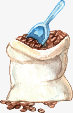 手绘咖啡豆子绘画图案素材