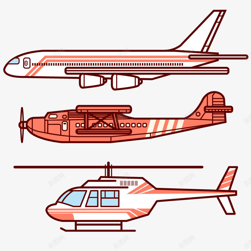 飞机png免抠素材_88icon https://88icon.com 正面 红色 航空 飞机 飞翔