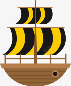 黄色条纹船帆素材