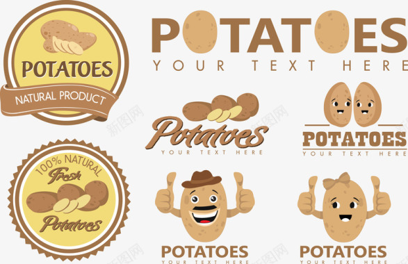 各类蝴蝶土豆图标集合矢量图图标