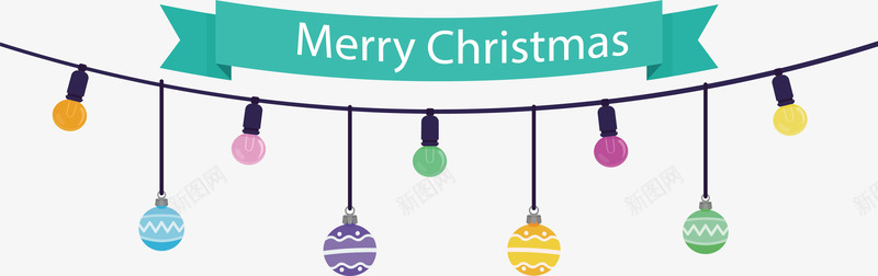 彩色圣诞球横幅png免抠素材_88icon https://88icon.com merryChristma merryChristmas 圣诞横幅 圣诞球 圣诞节 彩色圣诞球 矢量png