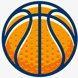 橙色篮球插画素材