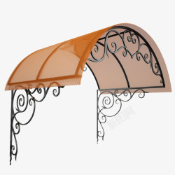 遮雨棚橙色欧式遮雨棚高清图片