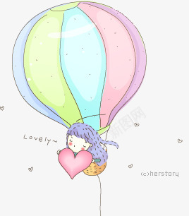 热气球上抱着桃心的女孩png免抠素材_88icon https://88icon.com 女孩 桃心 热气器 爱心 装饰