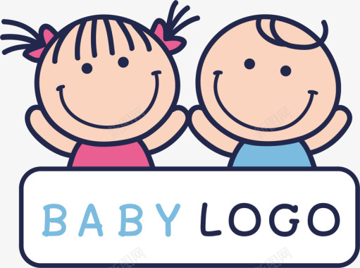 推车婴儿可爱婴儿标志矢量图图标图标