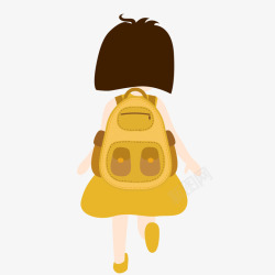 背包小女孩背书包的小女孩高清图片