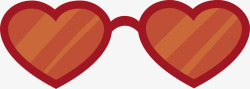 桃心形状红色时尚眼镜素材