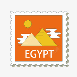 橙色旅行邮票素材