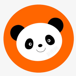 扁平化卡通橙色熊猫素材