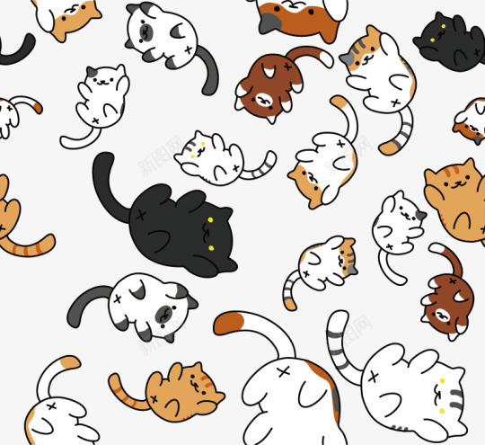 各种可爱猫咪贴纸png免抠素材_88icon https://88icon.com 卡通 猫 猫咪
