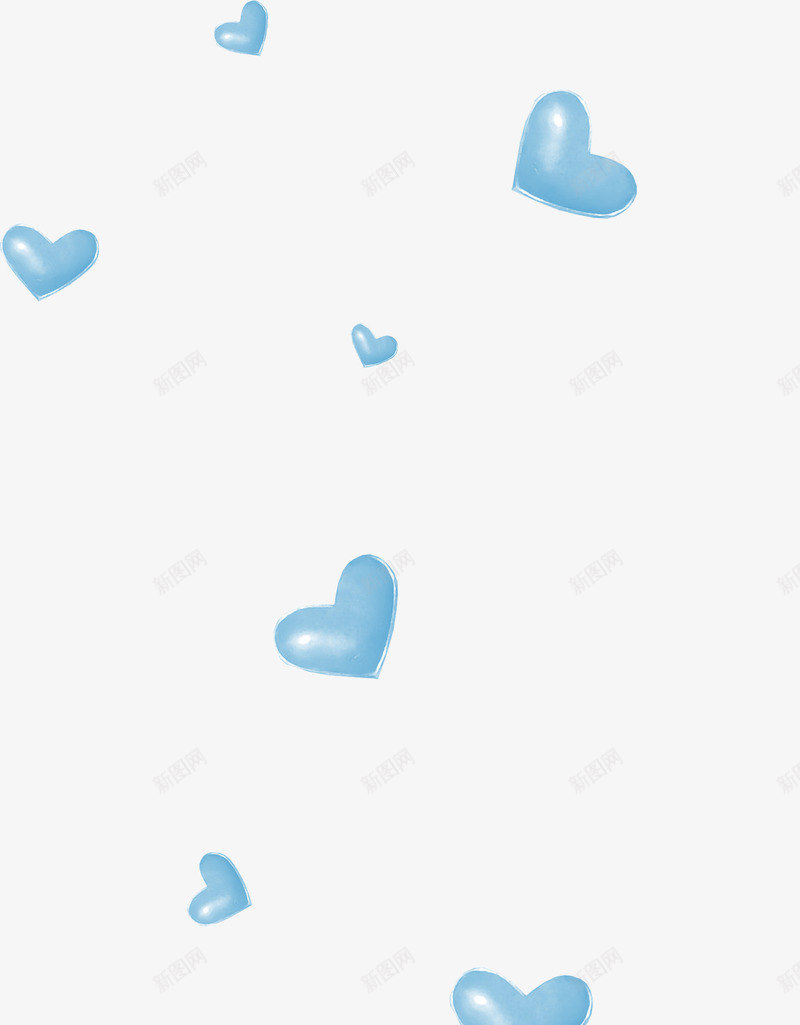 漂浮蓝色漂亮桃心png免抠素材_88icon https://88icon.com 桃心 漂亮桃心 蓝色桃心