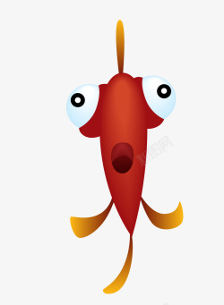 红色大眼睛海洋金鱼素材