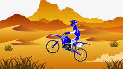 沙漠骑摩托车矢量图素材