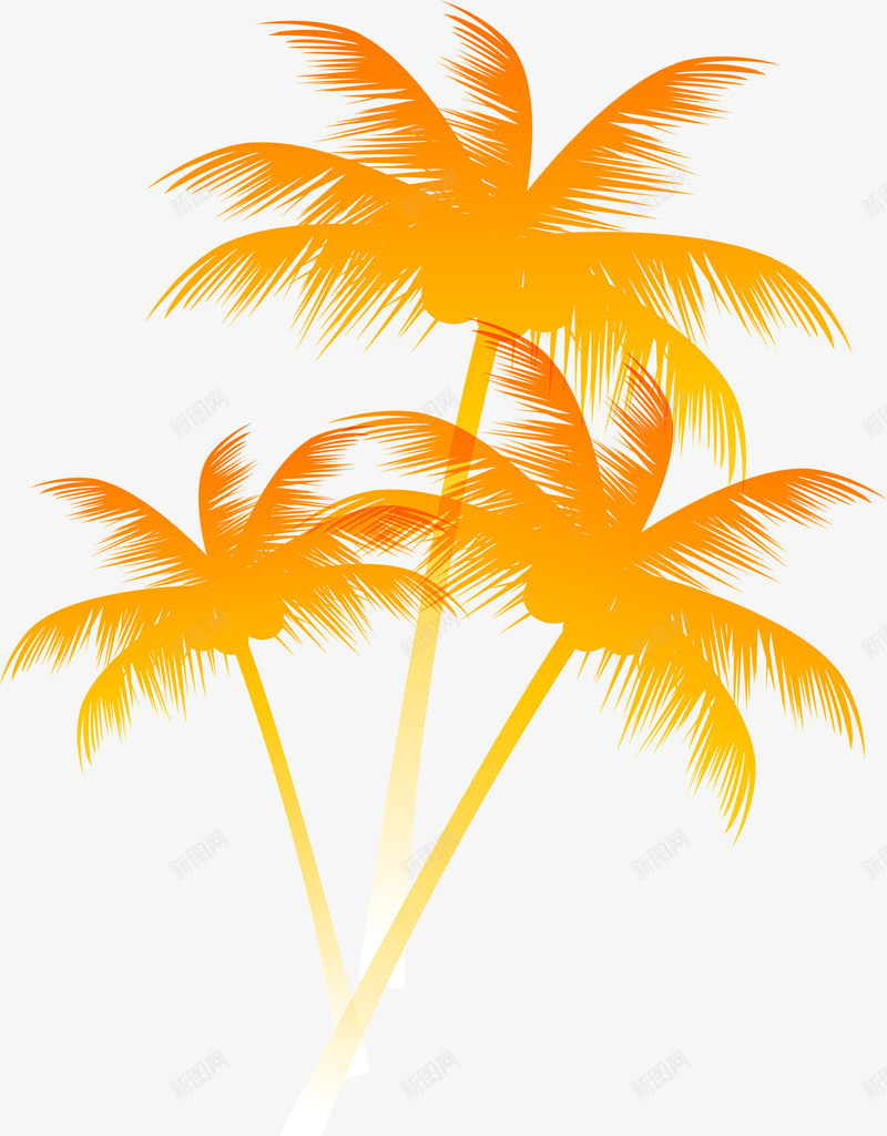 橙色简约椰子树png免抠素材_88icon https://88icon.com 免抠PNG 树木 椰子树 橙色 海岛 海边风情 简约 装饰图案