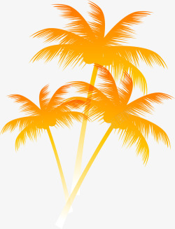 橙色简约椰子树素材