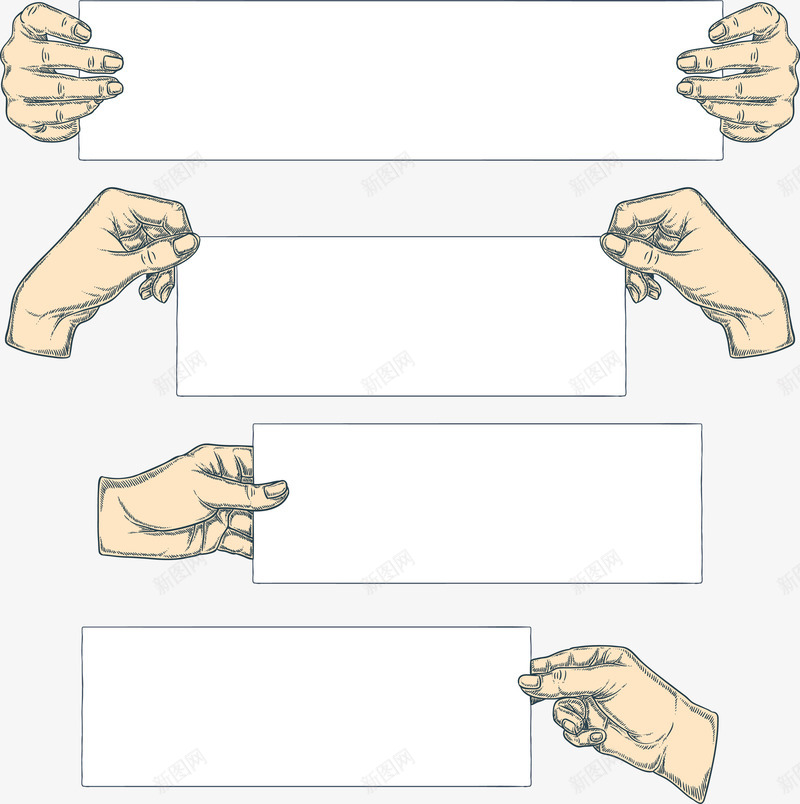 手绘手拿标签矢量图ai免抠素材_88icon https://88icon.com 手拿标签 手绘 横幅 矢量图