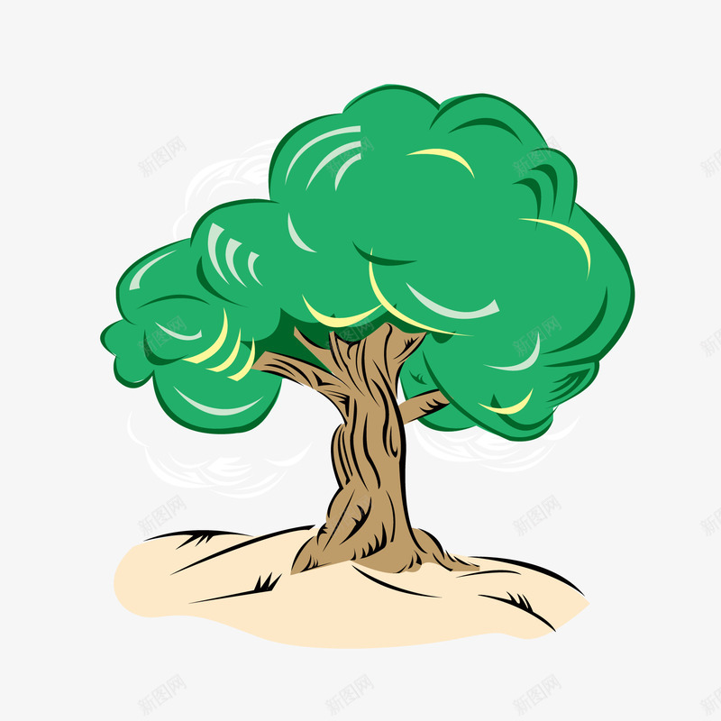 绿色树矢量图ai免抠素材_88icon https://88icon.com 一棵树 卡通树 绿色 绿色树木 矢量图