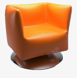 橙色皮质贵宾椅素材