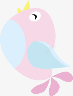 粉色卡通小鸟矢量图素材
