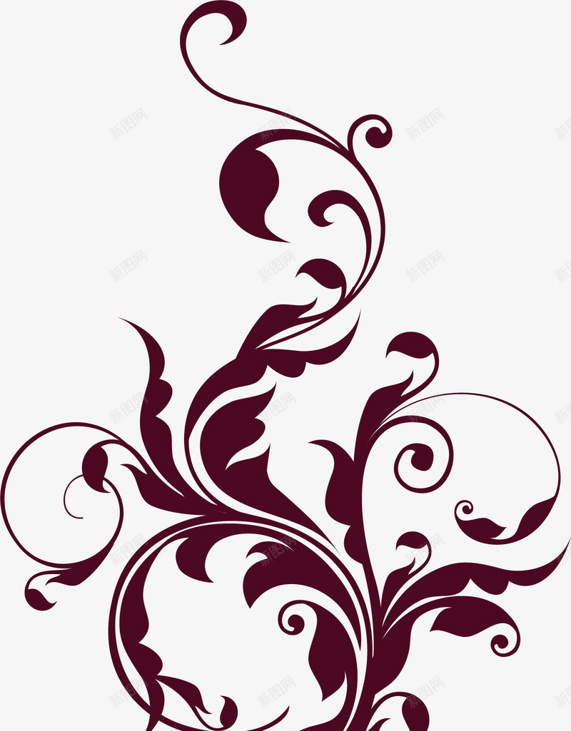 潮流花枝花朵矢量图ai免抠素材_88icon https://88icon.com 时尚 装饰 高雅 矢量图