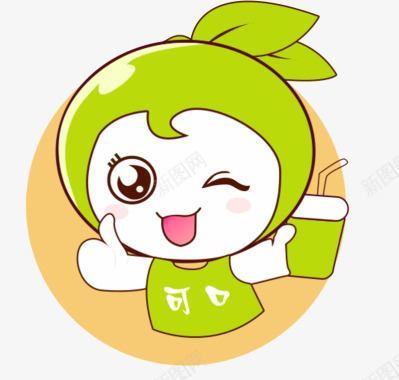 小女孩饰品可口奶茶logo图标图标