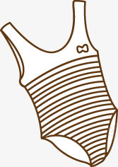 手绘条纹连体泳衣套装图标图标