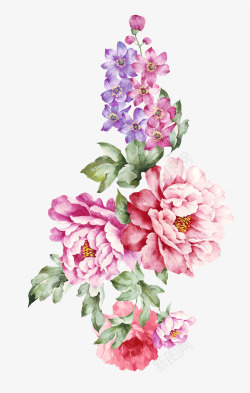 水粉彩绘花卉素材