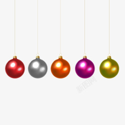 圣诞节装饰彩色吊球素材