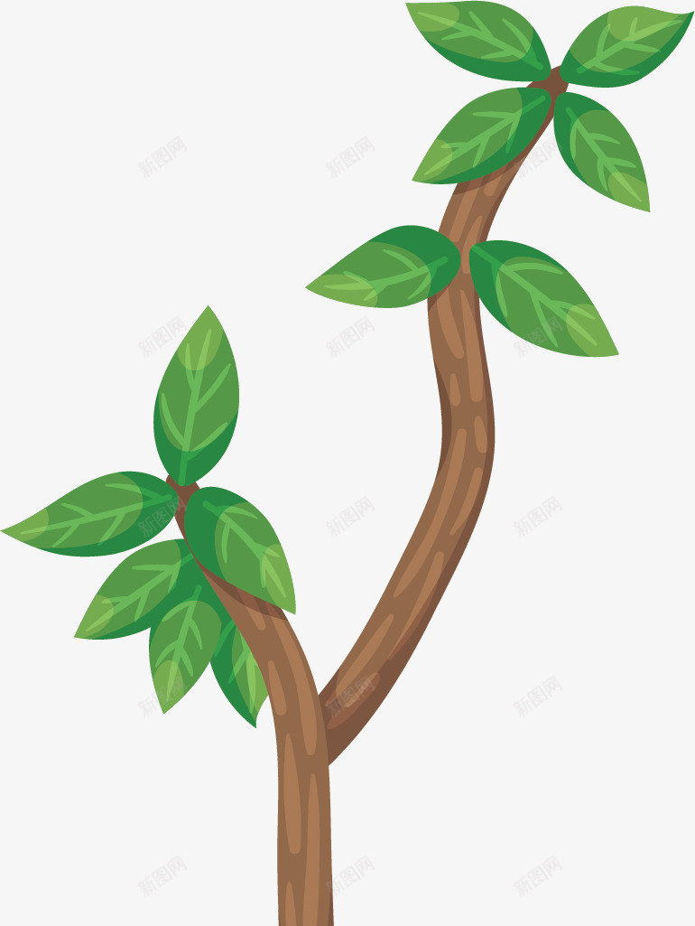 棕色树干绿色树叶矢量图ai免抠素材_88icon https://88icon.com 棕色 棕色树干 植物 绿色 绿色树木 矢量图