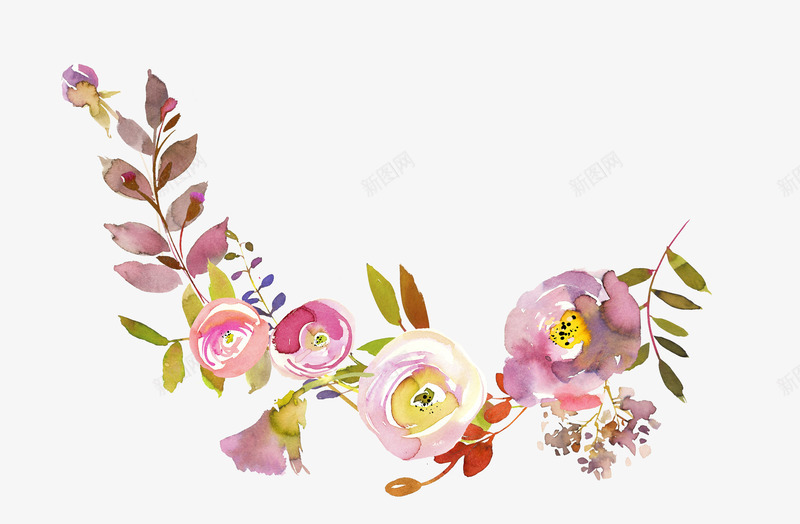 手绘粉色花卉花草插画png免抠素材_88icon https://88icon.com 包装设计 小清新包装 布料印花 植物花卉 花朵 花朵装饰 花草设计 贺卡设计