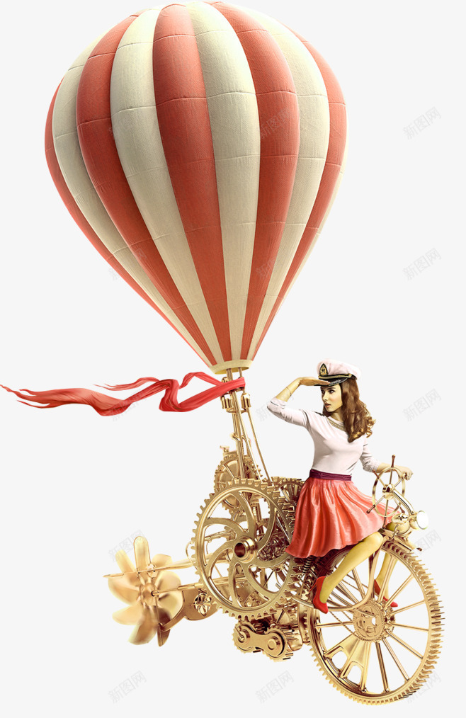 橙色热气球女孩装饰图案png免抠素材_88icon https://88icon.com 免抠PNG 女孩 橙色 热气球 装饰图案