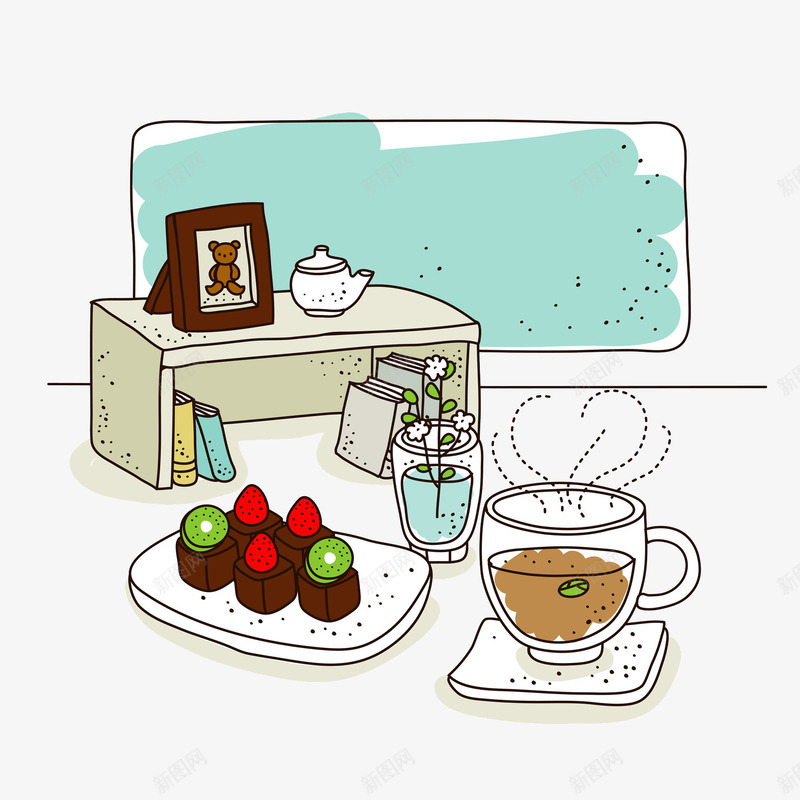 甜品蛋糕饮品精致生活png免抠素材_88icon https://88icon.com 下午茶 卡通 小清新 平面 手绘 插画 摆件 杯子 水壶 精致生活 美好时光 蛋糕甜品 饮品