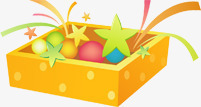 礼物盒子橙色礼物盒子六一儿童节素材