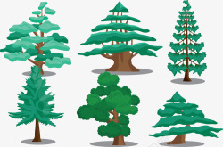 绿树树木矢量图素材