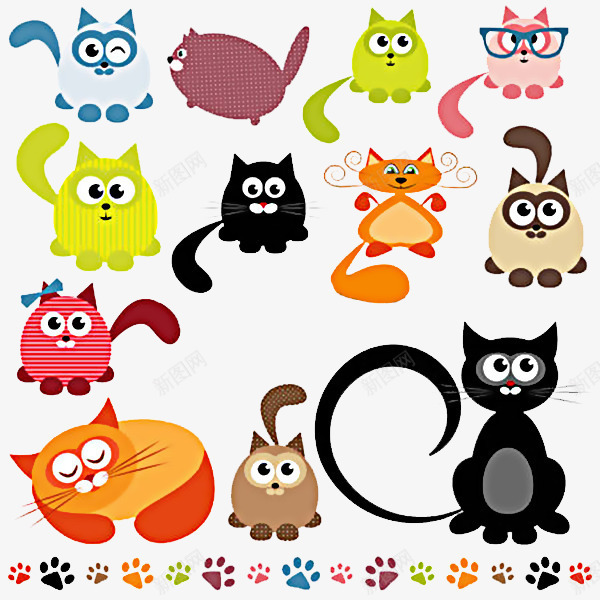 各种卡通小猫咪png免抠素材_88icon https://88icon.com 动物脚印 卡通形象 卡通猫咪 宠物 小猫 猫咪 猫咪脚印