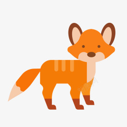 一只橙色的小狐狸矢量图素材