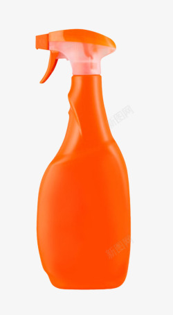 橙色塑料瓶清洁喷雾清洁用品实物素材
