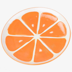 橙色柠檬图案盘子素材
