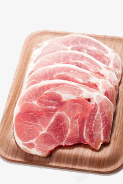 条纹砧板与鲜猪肉素材