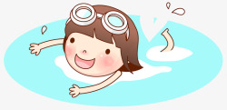 快乐游泳游泳的小女孩高清图片