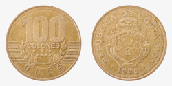 金色带年份的100古代硬币正反素材