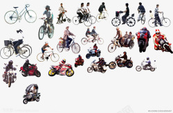 电动车海报骑行的人们高清图片